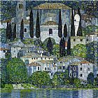 Gustav Klimt Canvas Paintings - Church in Cassone